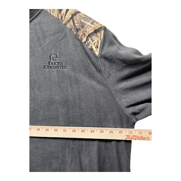 Ducks Unlimited Men’s Fleece Jacket XXL Gray Camo Shoulder Zip Outdoor Warm - Picture 3 of 12